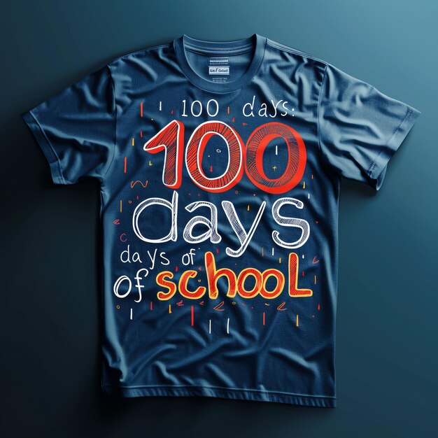 Foto una camiseta azul con las palabras 10 días de escuela