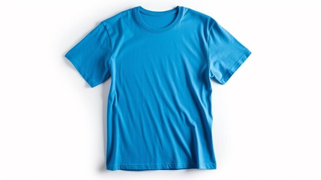 Una camiseta azul sobre un fondo blanco generativo ai
