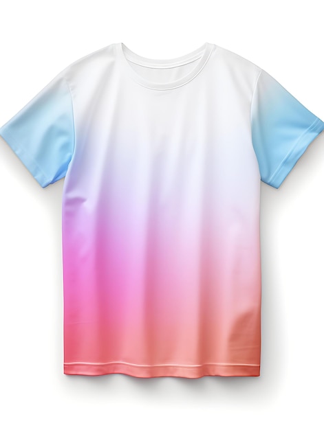 Camiseta baja con ombre gradiente colores de contraste audaces limpio en blanco blanco fotoshoot tee