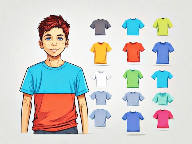 camiseta básica de vector para niños