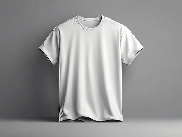 Camiseta blanca aislada sobre un fondo gris