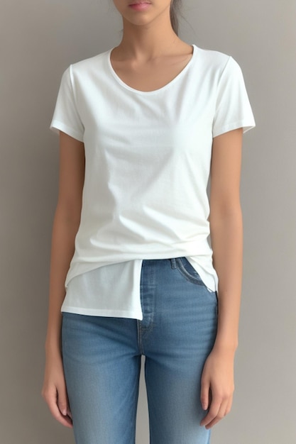 Camiseta blanca y amarilla en blanco