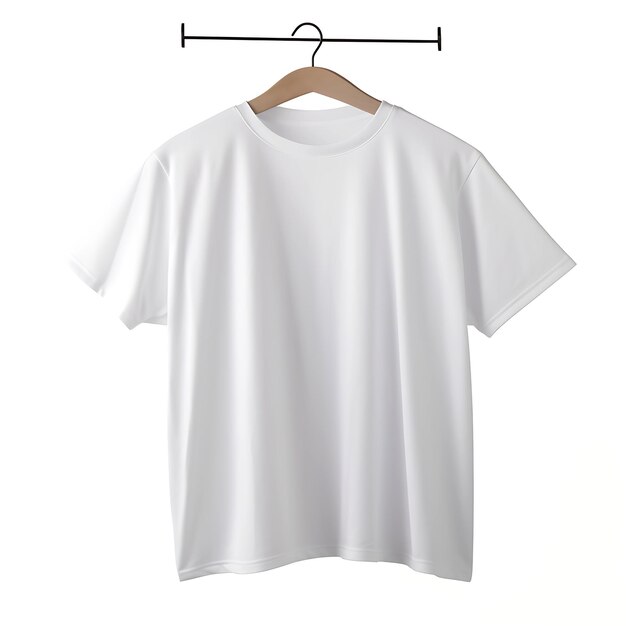 Camiseta blanca en blanco con diseño de colgar