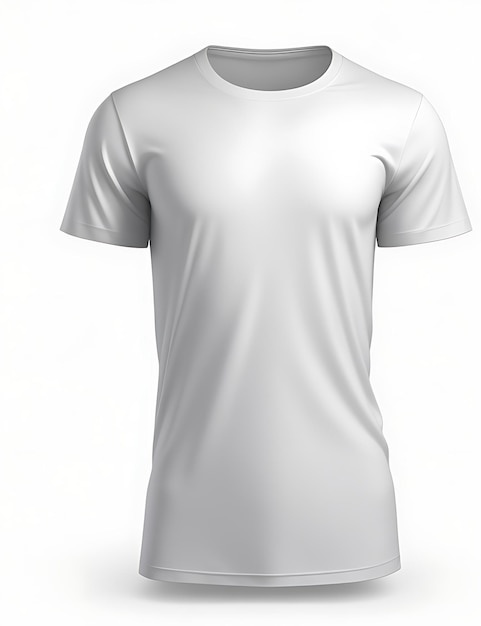 Foto camiseta blanca en blanco con espacio vacío para su diseño sobre fondo blanco maqueta de camiseta de renderizado 3d