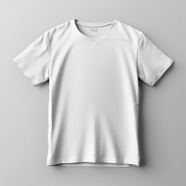 camiseta blanca en blanco en gris