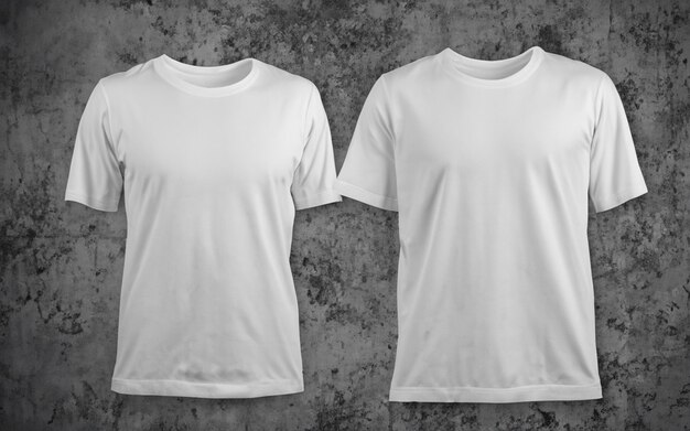 Camiseta blanca en blanco sobre fondo grunge