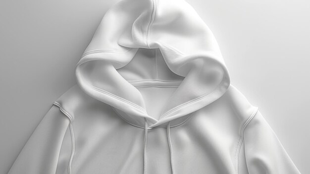 Foto camiseta blanca con capucha aislada en un fondo vacío camiseta encapuchada plantilla camiseta de sudor cortada en fondo gris capucha en blanco concepto de vista delantera para el diseño