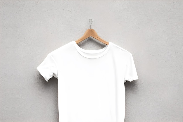 Camiseta blanca colgada en la pared imagen de maqueta ai generativa