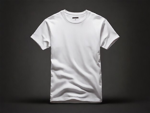 Foto camiseta blanca con fondo oscuro para el diseño de maqueta