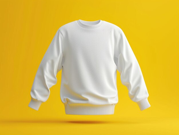 Camiseta blanca con una foto de fondo amarillo