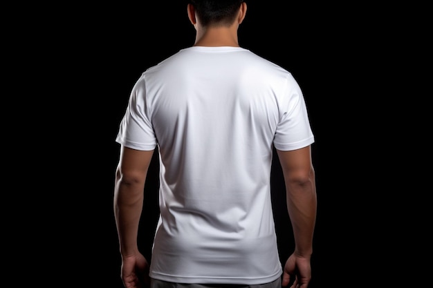 camiseta blanca lisa de la espalda