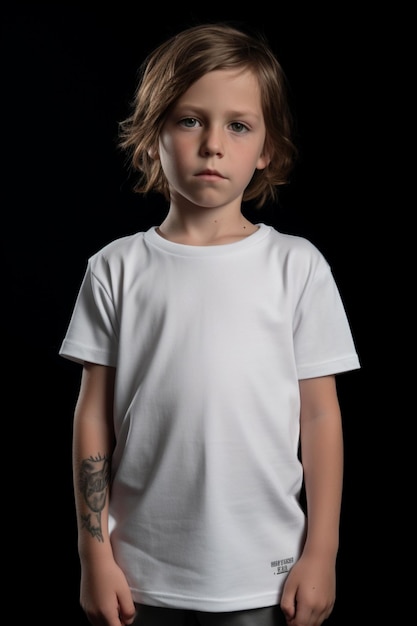 Camiseta blanca Mockup Niño y niña Mujer y hombre 2023 Solo foto Camiseta Chica en blanco
