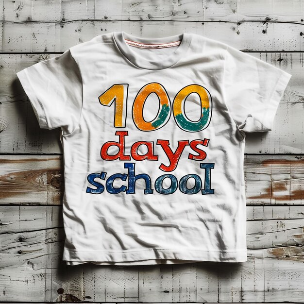 Foto una camiseta blanca con las palabras 10 días de escuela escuela en él