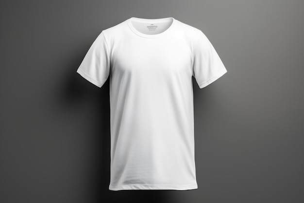 Camiseta blanca plana tendida hacia abajo
