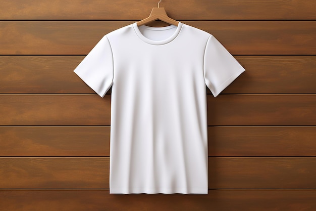 Camiseta blanca sobre fondo liso