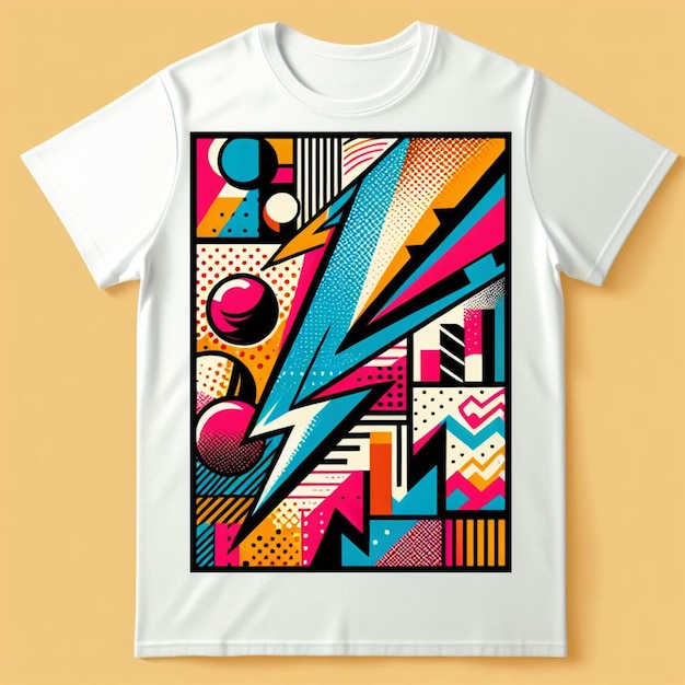 Foto camiseta blanca con vector de arte pop