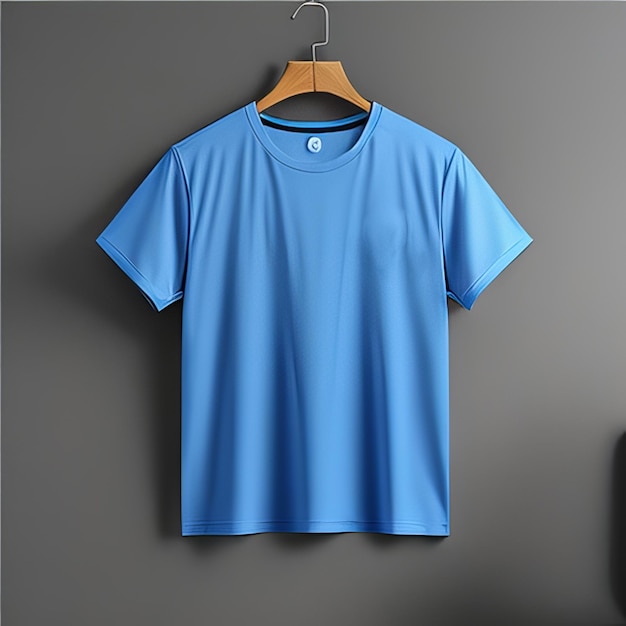 camiseta en blanco de maqueta azul casual