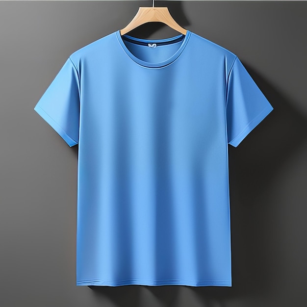 camiseta en blanco de maqueta azul casual