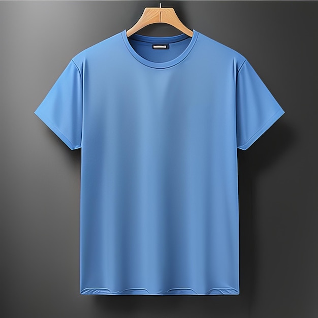 camiseta en blanco de maqueta azul casual