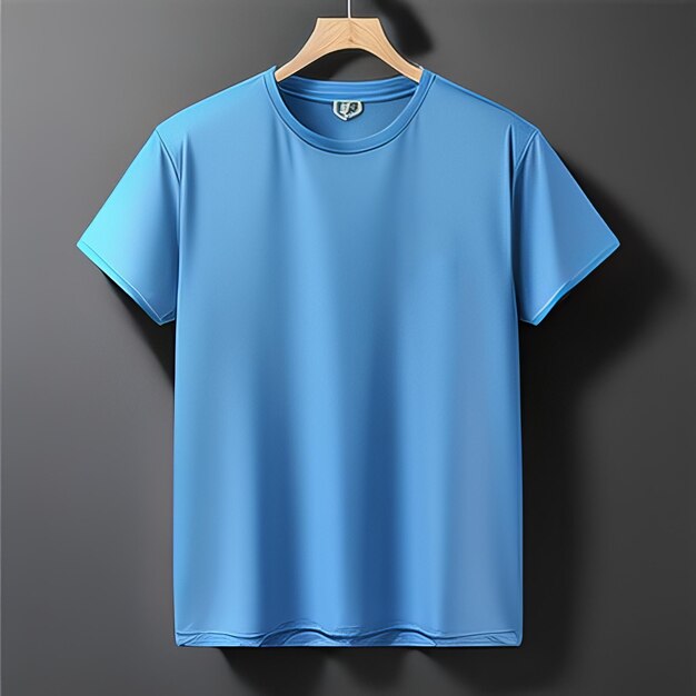 camiseta en blanco de maqueta azul casual