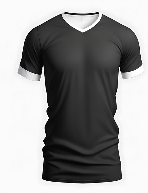 camiseta en blanco y negro con diseño tuyo vacío sobre fondo blanco maqueta de camiseta con renderizado 3d