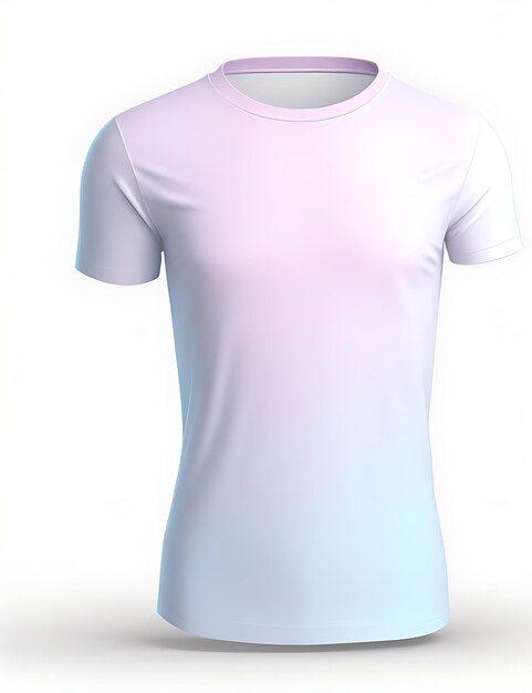 Camiseta en blanco pastel con espacio vacío para su diseño sobre un fondo blanco maqueta de renderizado 3d