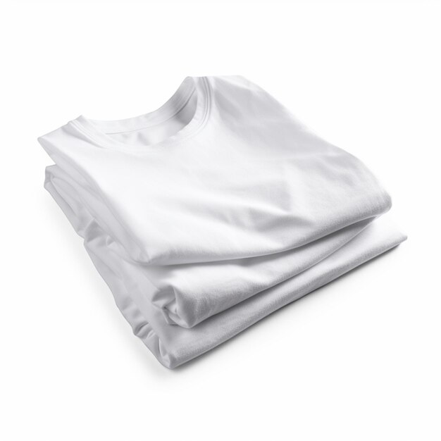 Foto camiseta branca arrafada dobrada uma sobre a outra ai generativa