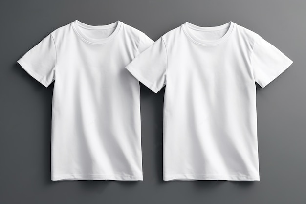 Camiseta branca em branco sobre fundo cinza Mockup para design