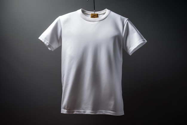 Camiseta branca em branco sobre fundo preto Mockup para design