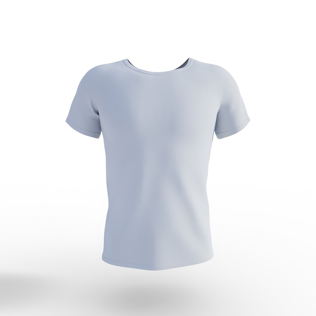 Camiseta branca isolada no fundo branco. renderização 3d