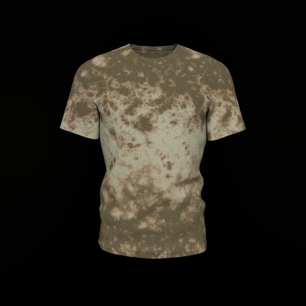Camiseta de camuflaje táctica masculina aislada sobre fondo negro Mockup de diseño creativo y espacio