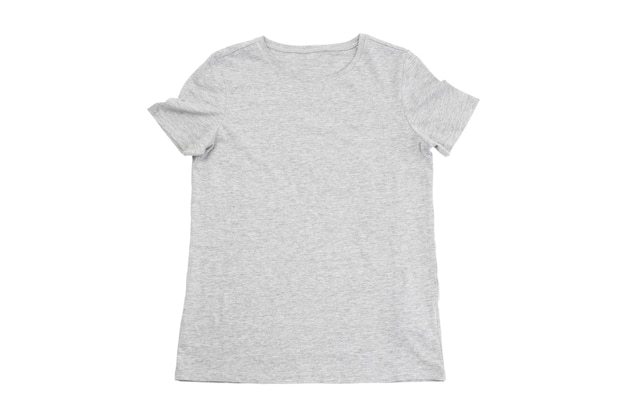 Camiseta cinza em branco isolada no fundo branco