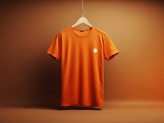 Una camiseta colgante en un fondo realista moteada en 3D