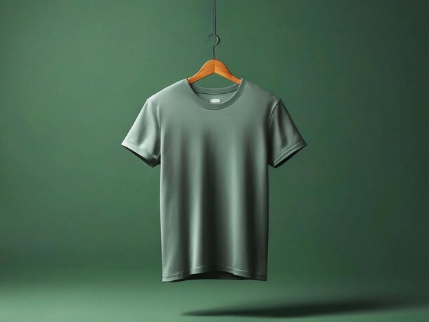 Una camiseta colgante en un fondo realista moteada en 3D