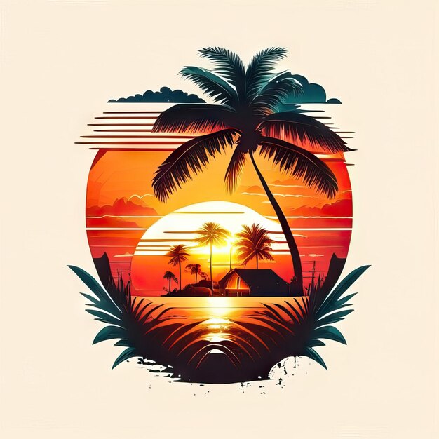 Foto camiseta com design de logotipo tropical paradise