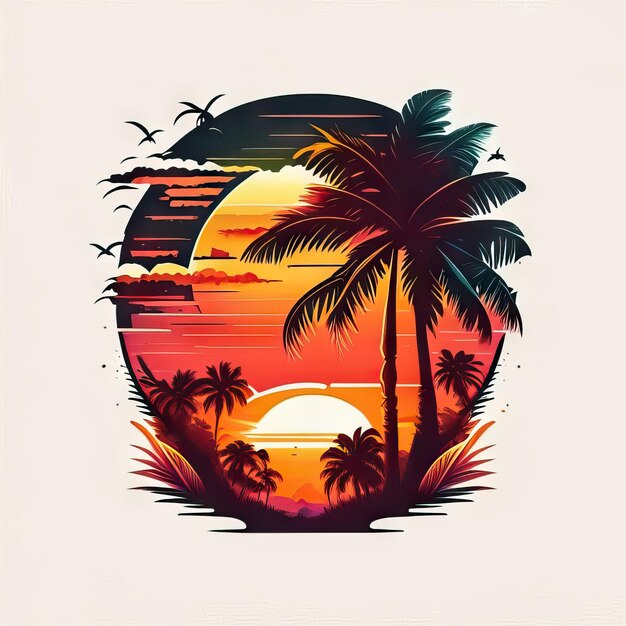 Foto camiseta com design de logotipo tropical paradise