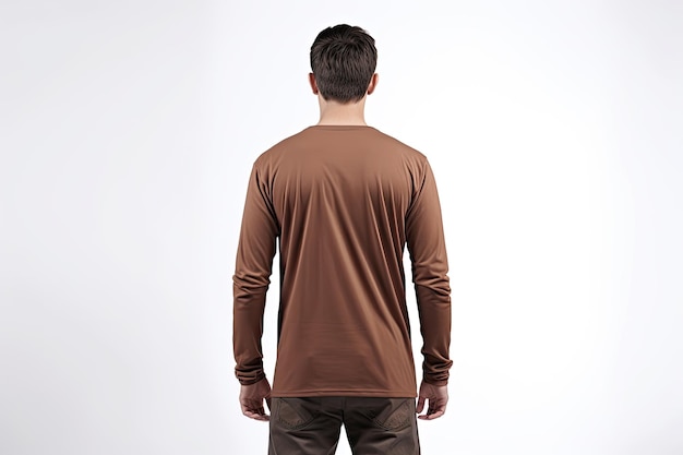 Camiseta Cosy Brown de manga larga, vista posterior