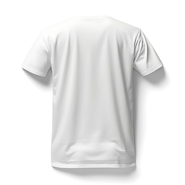 Camiseta de cuello de equipo de tee gráfico usada por un maniquí negro camiseta blanca en blanco diseño limpio