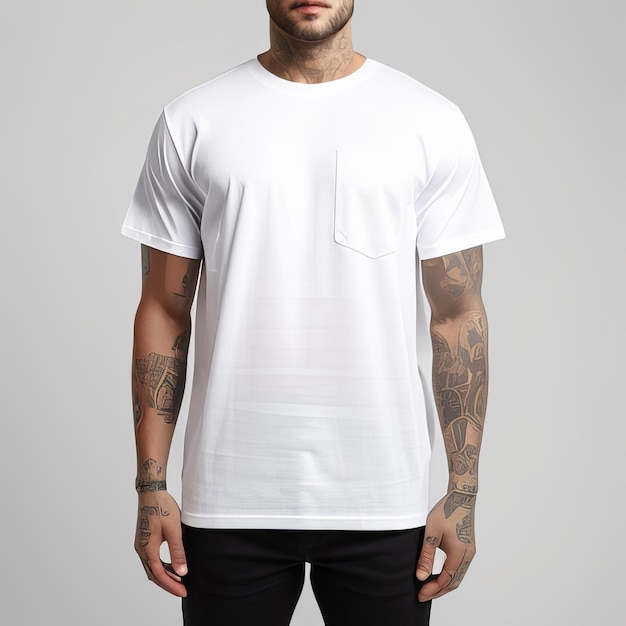 camiseta de maquete branca de moda em branco