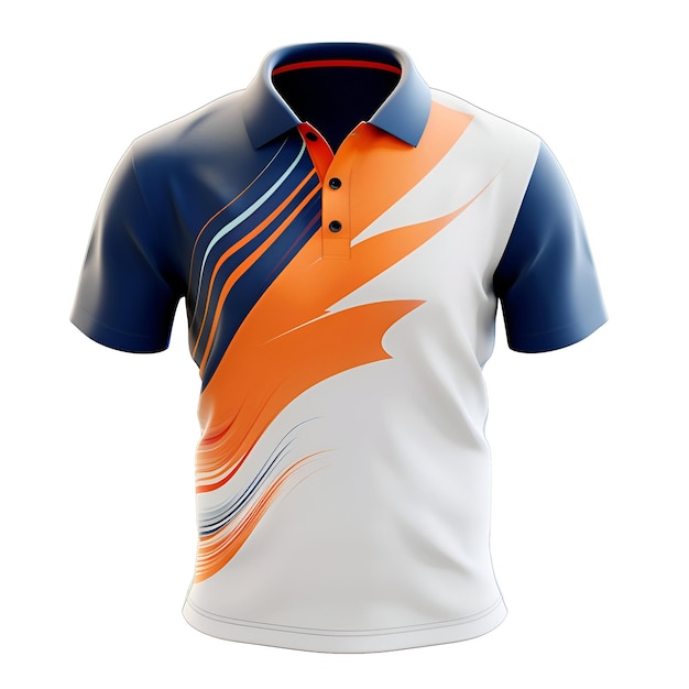 camiseta deportiva de polo aislada de fondo blanco