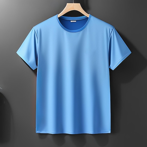 camiseta em branco de maquete azul casual