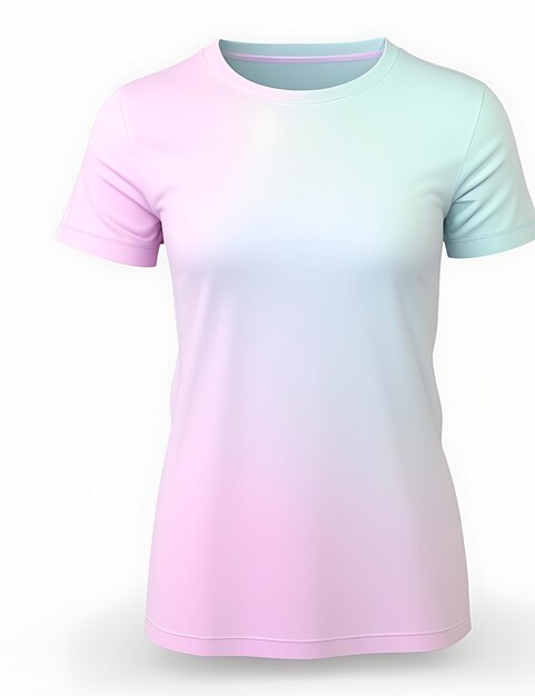 Foto camiseta em branco pastel com espaço vazio para o seu design em um fundo branco, renderização 3d simulada