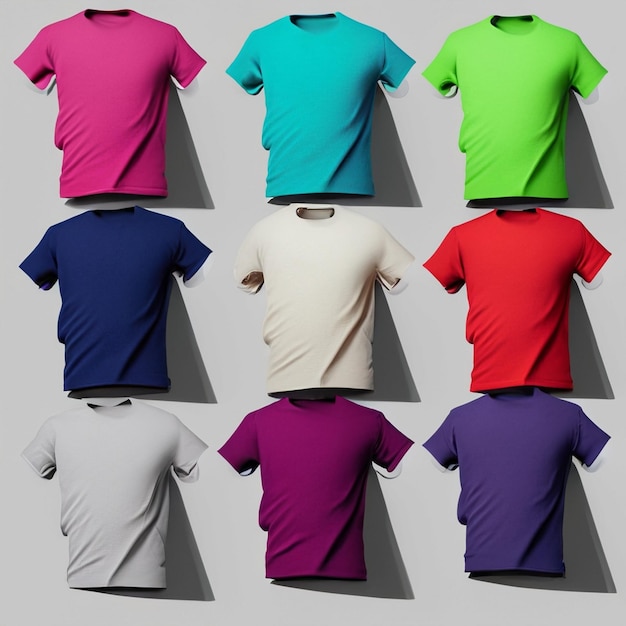 Camiseta em cores modernas e brilhantes