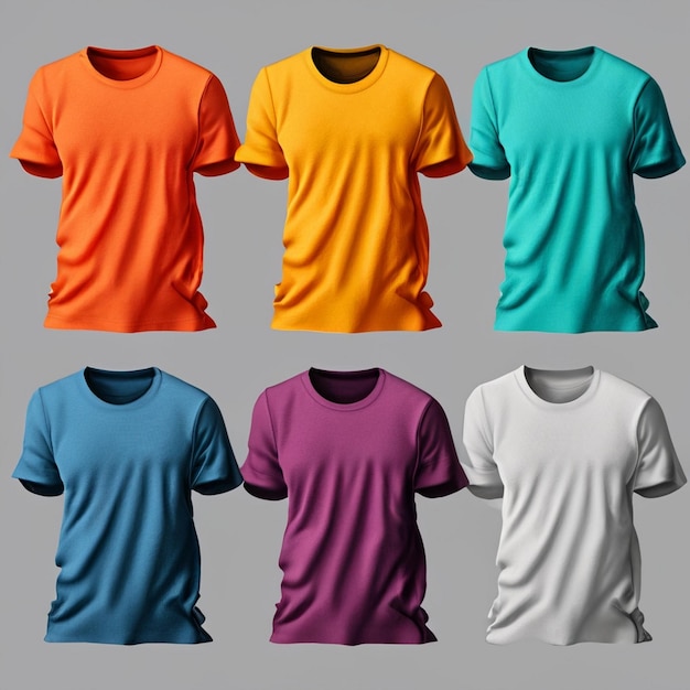 Camiseta em cores modernas e brilhantes