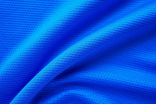 Camiseta de fútbol azul ropa textura de la tela ropa deportiva