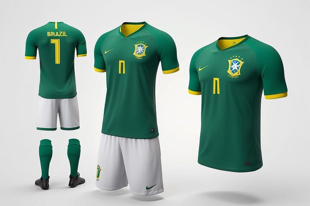 Foto camiseta de fútbol brasileña en 3d