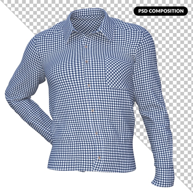 Camiseta de Gingham aislada en 3D