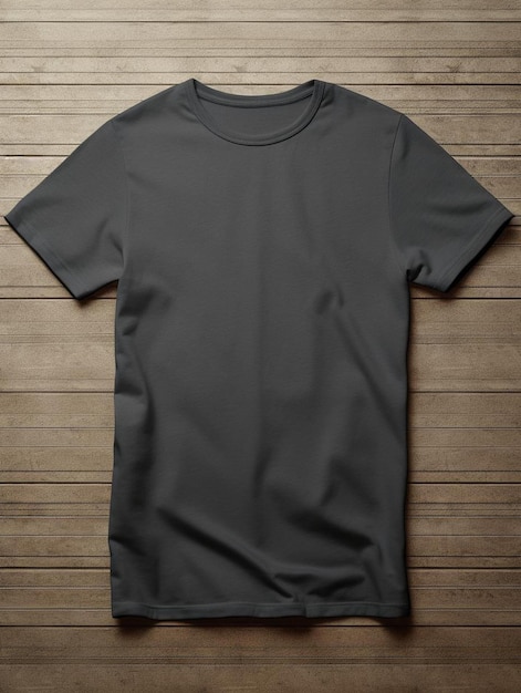 una camiseta gris con un logo negro en el frente.