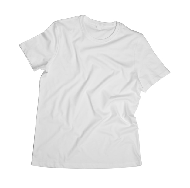 Camiseta leve em branco no fundo branco