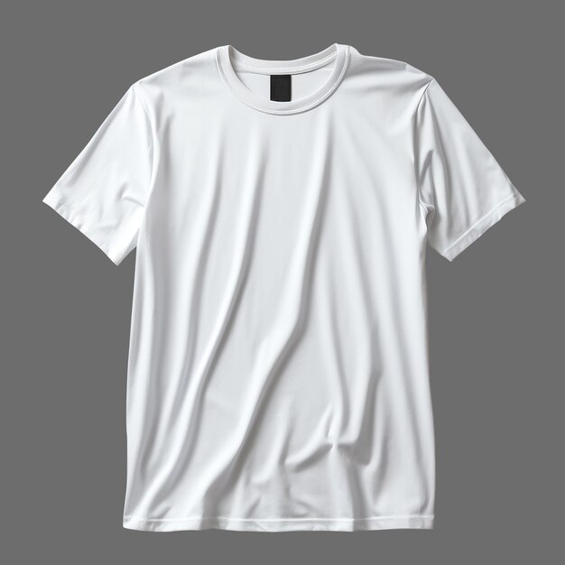 Foto camiseta masculina branca isolada em fundo cinza estilo minimalista fotorrealista ai gerada